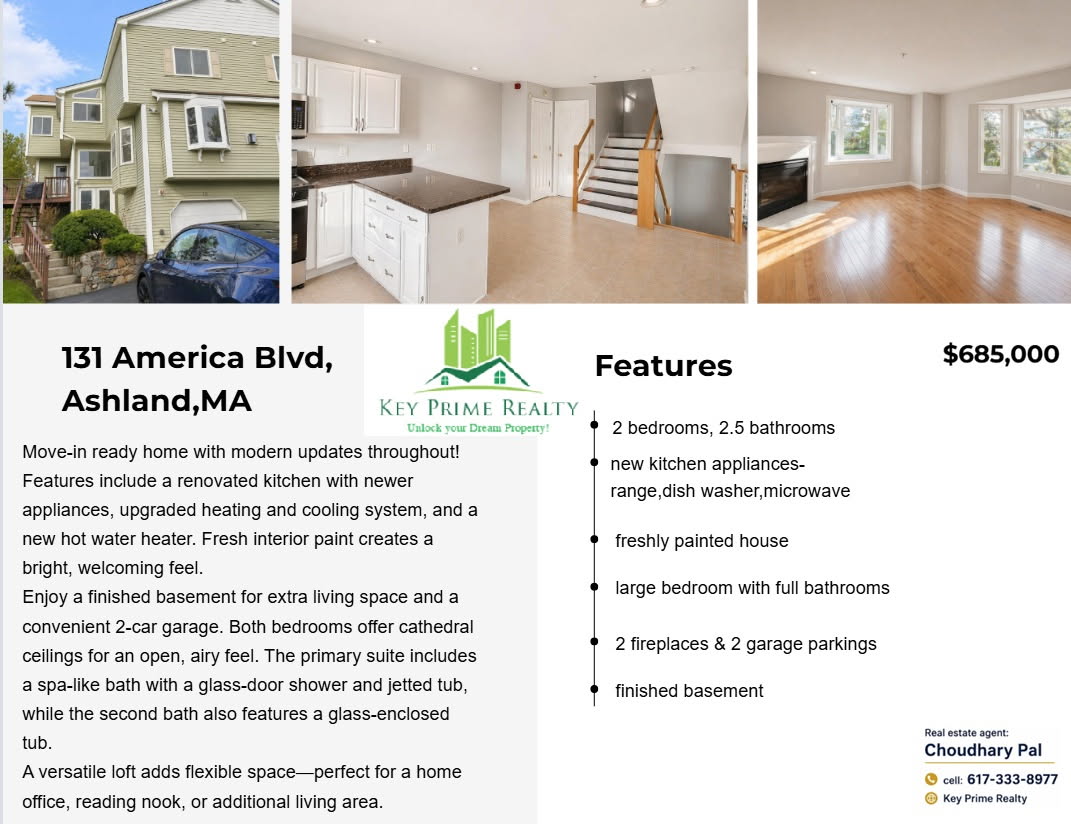 131 America Blvd - Unit 131 Ashland, MA 2 MEc2e7ec45622ae264b7878cce0a5d89b3